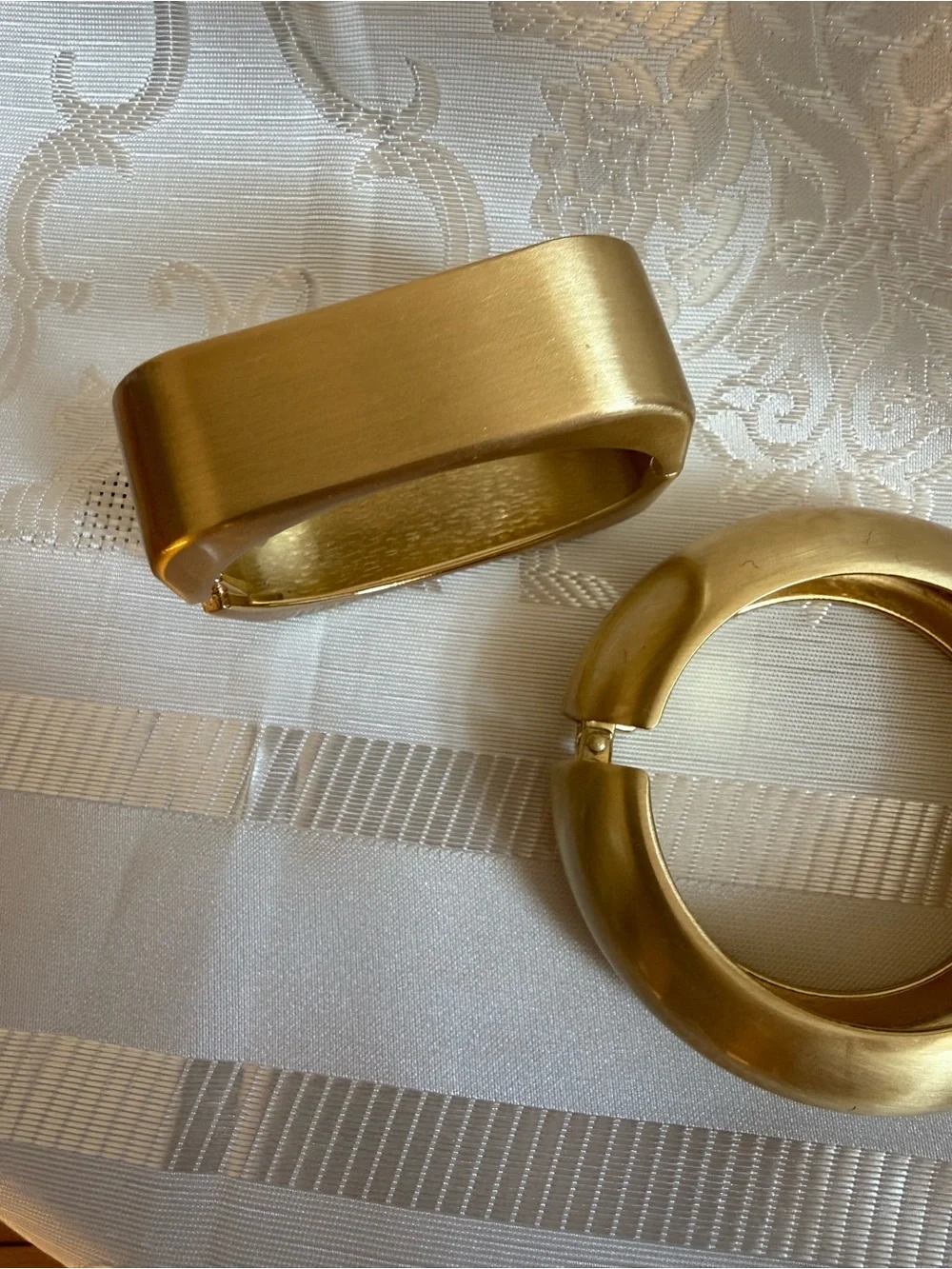 Gold-Tone Geometric Hinged Bangle Bracelet - Women Accessories